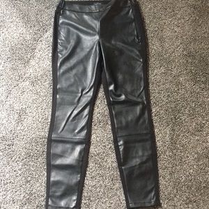 Black leather leggings